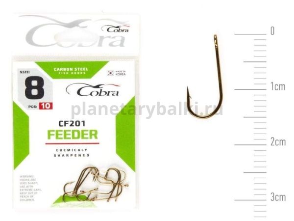 Крючки Cobra FEEDER CLASSIC CF201 №8, 10шт.