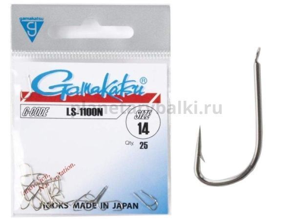 Крючки Gamakatsu LS-1100N HOOKS NICKEL разм. 14 25шт.