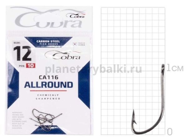 Крючки Cobra Allround CRYSTAL CA116 №12, 10шт.