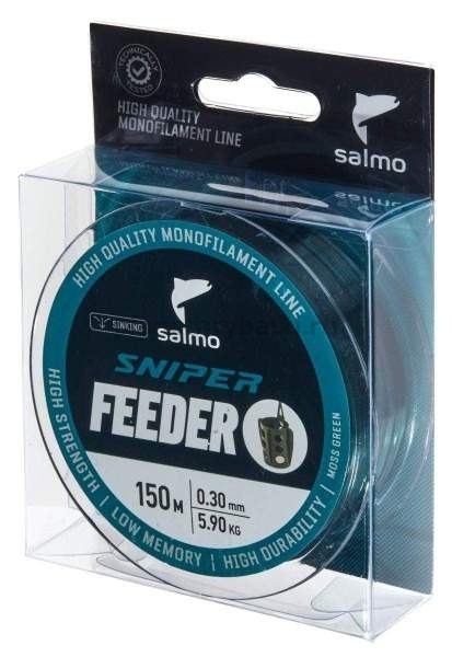 Леска монофильная Salmo Sniper FEEDER Moss Green 150м, 0,30мм, 5,9кг