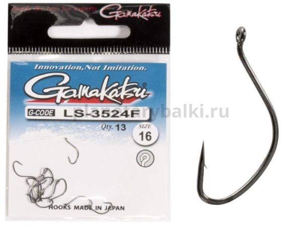 Крючки Gamakatsu LS-3524F NEW LABEL EYED HOOKS BLACK разм. 16 13шт.