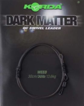 Поводковый материал KORDA Dark Matter QC Swivel Weed 30см, 13,6кг, 30lb