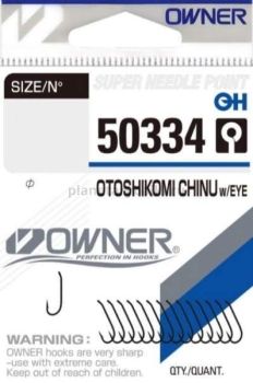 Крючки OWNER Otoshikomi Chinu w/eye №20, 15шт.