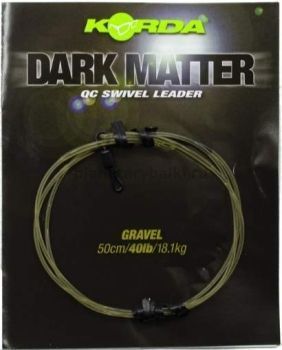Монтаж готовый KORDA Dark Matter Leader QC Swivel Gravel тест 40lb, длина 50см