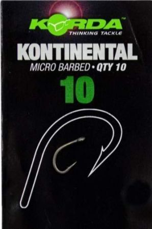 Крючки KORDA Kontinental с бородкой №8, 10шт.
