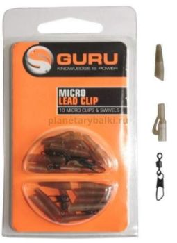 Набор GURU Micro Lead Clip, Swivels & Tail Rubbers клипса, вертлюг, конус 