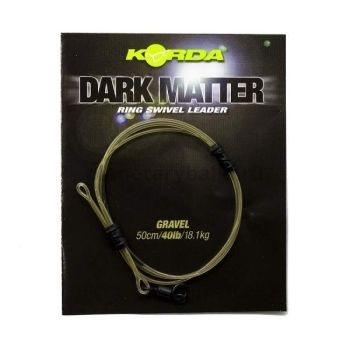Монтаж готовый KORDA Dark Matter Leader №8 Ring Swivel Gravel 40lb, 50см 