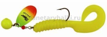 Блесна вращающаяся MEPPS Spinflex 10гр., цвет chartreuse/tiger/yellow блистер