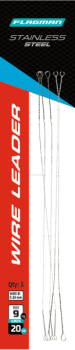 Поводок скрутка F-FISHING Wire Leader стальной 9кг, 20см, 0,30мм, 5шт.