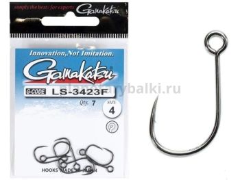 Крючки Gamakatsu LS-3423F NEW LABEL HOOKS BLACK разм. 04 7шт.