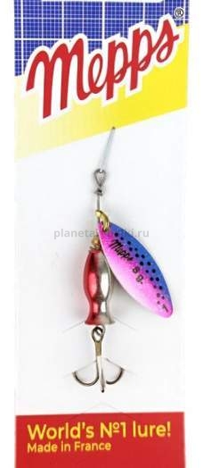 Блесна вращающаяся MEPPS Aglia Long Heavy №1, 8гр., цвет AG/rainbow S