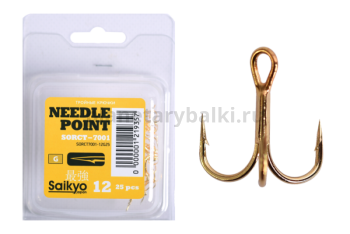 Крючки тройные Saikyo 7001G №12, 25шт.