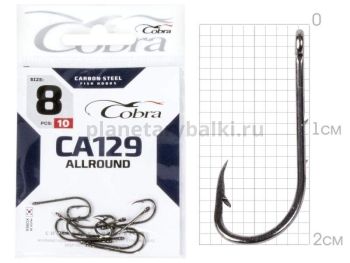Крючки Cobra Allround BAITHOLDER CA129 №8, 10шт.