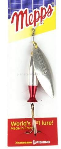 Блесна вращающаяся MEPPS Aglia Long Heavy №1+, 12гр., цвет AG-AG/red