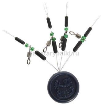 Монтаж противозакручиватель Colmic Diamond Rolling Swivel with Green Beads and Stick Rubber Stopper S