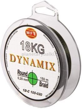 Шнур плетёный WFT KG ROUND DYNAMIX Green 150м, 0,20мм, 18кг