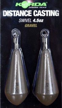 Грузило KORDA Distance Casting Swivel Gravel 4,5oz, 128гр., 2шт.