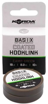 Поводковый материал KORDA Basix Coated Hooklink Camo green 10м, 8,2кг, 18lb 