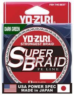 Плетеный шнур Yo-Zuri PE Super Braid 275м, 0,19мм, 15lbs, Dark Green