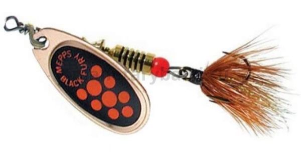 Блесна вращающаяся MEPPS Black Fury Mouche Orange №3, 6,5гр., цвет CU