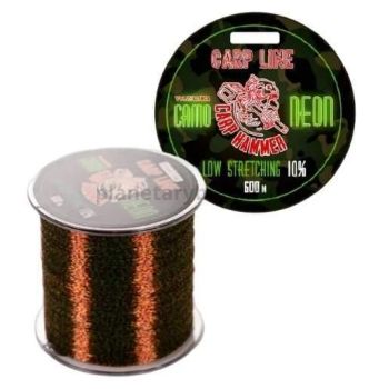 Леска монофильная VOLZHANKA Carp Hammer Camo NEON 600м, 0.37мм, 9,4кг цвет камуфляжный