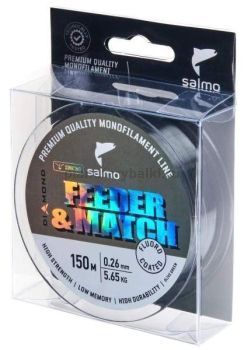Леска монофильная Salmo Diamond FEEDER & MATCH FLUORO COATED Olive Green 150м, 0,26мм, 5,65