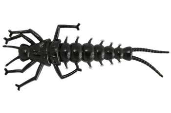 Приманка силиконовая LureMax STONE FLY 1,5'' 4,5см, Black 10-006, 10шт.