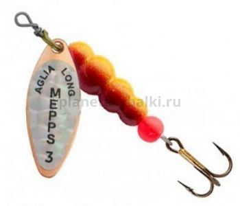 Блесна вращающаяся MEPPS Aglia Longue Rainbo №3, 11,5гр., цвет CU