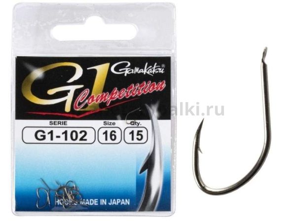 Крючки Gamakatsu G-1 COMPETITION 102 HOOKS разм. 16 15шт.