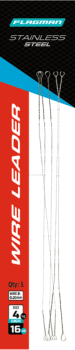 Поводок скрутка F-FISHING Wire Leader стальной 4кг, 16см, 0,20мм, 5шт.