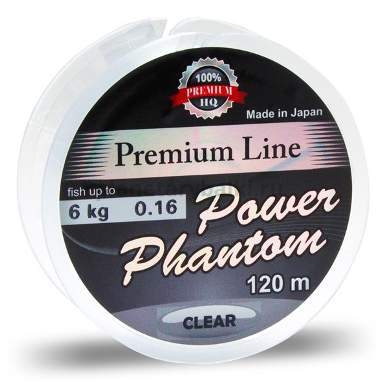 Монофильная леска Power Phantom Premium Line CLEAR 120м, 0,35мм, 10,4кг
