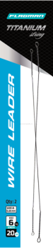 Поводок скрутка F-FISHING Wire Leader Titan 6кг, 20см, 0,25мм, 2шт.