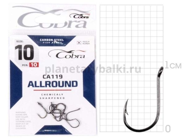 Крючки Cobra Allround HINNU CA119 №10, 10шт.