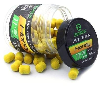Бойлы нейтральные ZEMEX Wafters Dumbells Honey, 11х8мм, 25гр.