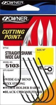 Крючок OWNER Straight Shank Wide Gap BC №2/0, 6шт.