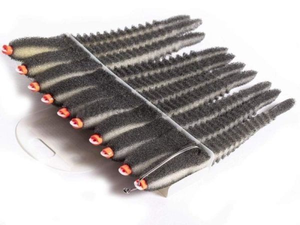Приманки поролоновые Россия 3D Ex WORM WBlack под офсетный крючок №1/0, 2/0, 3/0, 12см, набор 10шт.