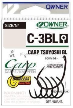 Крючок OWNER Carp Tsuyosni Barbless BC №8, 8шт.