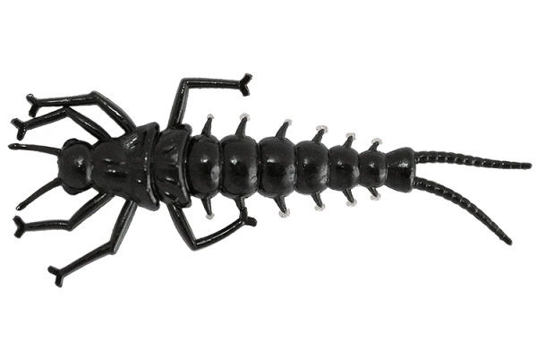 Приманка силиконовая LureMax STONE FLY 1,5'' 4,5см, Black 10-006, 10шт.