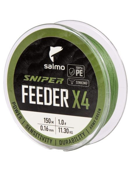 Шнур плетёный Salmo Sniper х4 FEEDER BRAID Army Green 150м, 0,16мм, 11,3кг для рыбалки, Шнур плетёный Salmo Sniper х4 FEEDER BRAID Army Green 150м, 0,16мм, 11,3кг отзывы, Шнур плетёный Salmo Sniper х4 FEEDER BRAID Army Green 150м, 0,16мм, 11,3кг купить, Шнур плетёный Salmo Sniper х4 FEEDER BRAID Army Green 150м, 0,16мм, 11,3кг купить в интернет магазине, Шнур плетёный Salmo Sniper х4 FEEDER BRAID Army Green 150м, 0,16мм, 11,3кг выбрать, Шнур плетёный Salmo Sniper х4 FEEDER BRAID Army Green 150м, 0,16мм, 11,3кг обзор, Шнур плетёный Salmo Sniper х4 FEEDER BRAID Army Green 150м, 0,16мм, 11,3кг купить в розничном магазине