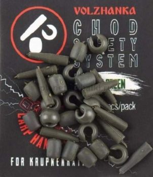 Набор для Чод Риг Volzhanka Chod Safety System, цвет Dark Green 10х3шт.