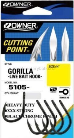 Крючки OWNER 5105 Cut Gorilla BC №1/0, 6шт.