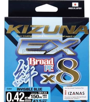 OWNER Шнур Kizuna EX X8 Broad PE invisible blue 150м 0,12мм 6,0кг