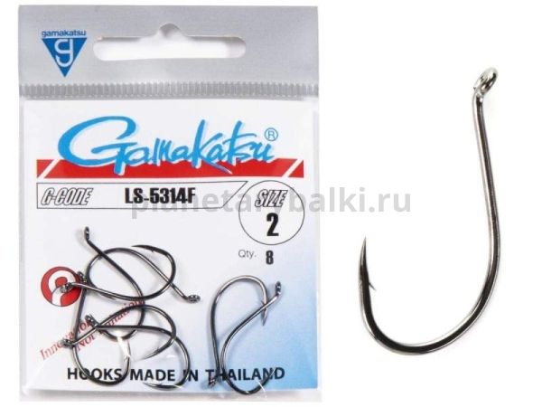 Крючки Gamakatsu LS-5314F HOOKS BLACK разм. 02 8шт.