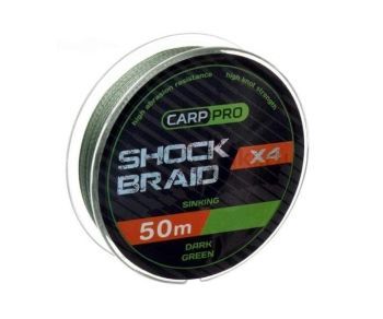 Шок-лидер CARP PRO Shock Braid PE X4 зеленый 25м, 0,16мм, 9,35кг, 20lb 