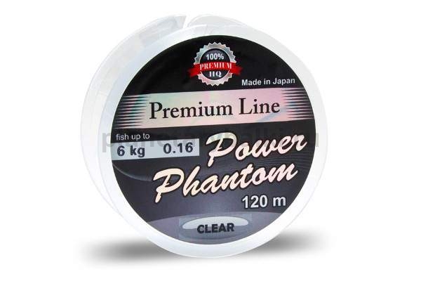 Монофильная леска Power Phantom Premium Line CLEAR 120м, 0,12мм, 1,6кг