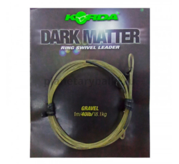 Монтаж готовый KORDA Dark Matter Leader №8 Ring Swivel Weedy Green 40lb, 1м