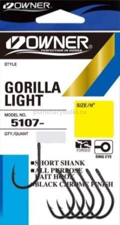 Крючок OWNER 5107 Gorilla Light BC №3/0, 5шт.
