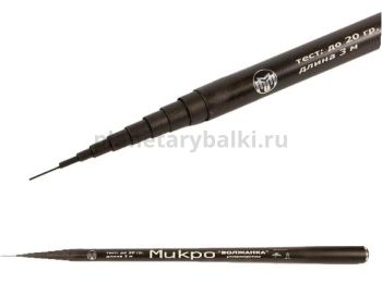 Удилище маховое без колец ВОЛЖАНКА МИКРО 3м, тест до 20гр., 10 секции (IM7)