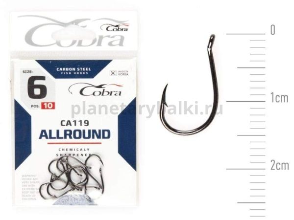 Крючки Cobra Allround HINNU CA119 №6, 10шт.