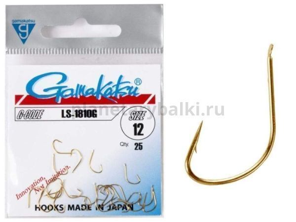 Крючки Gamakatsu LS-1810G HOOKS GOLD разм. 12 25шт.